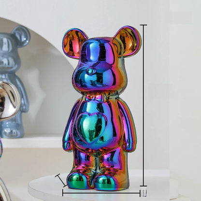 Aesthetic Bear Brick Ceramic Statue