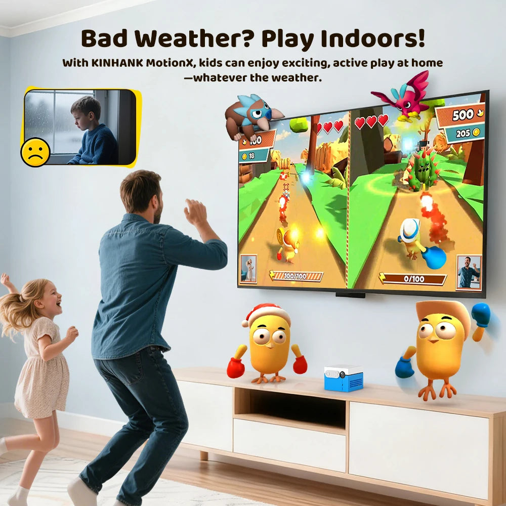 KINHANK MotionX Video Game Consoles with 30+Games for Kids & Families,Continuous Updates,Plug & Play Indoor Active Play System