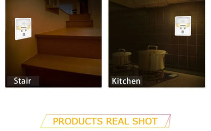 LED Night Light Motion Sensor EU US Plug Lamp Nightlights For Children Bedroom Decoration Hallway Stairs WC Bedside Night Lamp