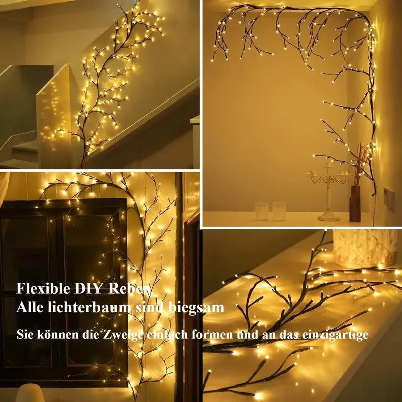 144 LEDs String Light Tree Branch Lamp Bedroom Wall Decoration Vine Tree Light Strip  DIY Atmosphere Light for Home Lighting
