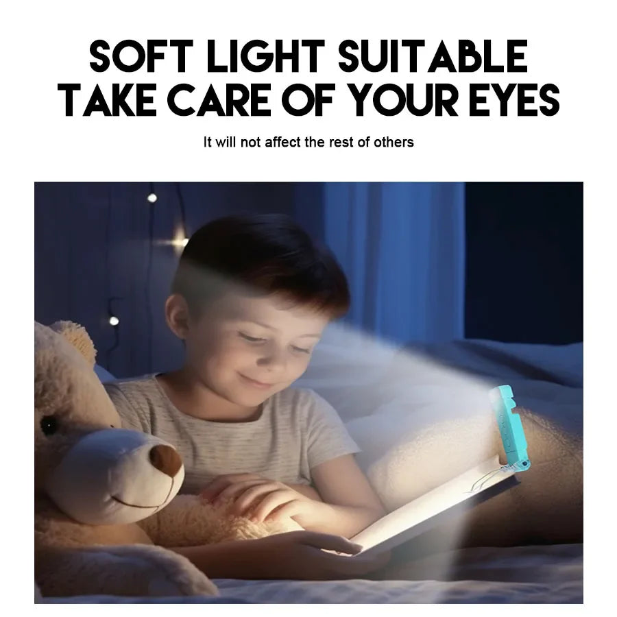 Book Light USB Rechargeable 3 Colors & 5 Brightness 1800K-6000K Reading Light Clip-on Read Lamp Bookmark Night Light Book Lamp