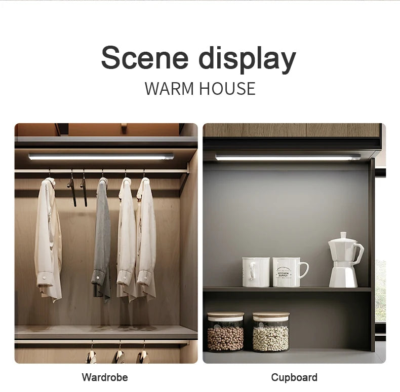 Night Light Led Light Under Cabinet Light Motion Sensor night light Closet Light Cabinet Kitchen Lighting Magnetic night light
