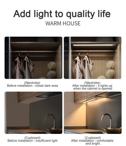Night Light Led Light Under Cabinet Light Motion Sensor night light Closet Light Cabinet Kitchen Lighting Magnetic night light