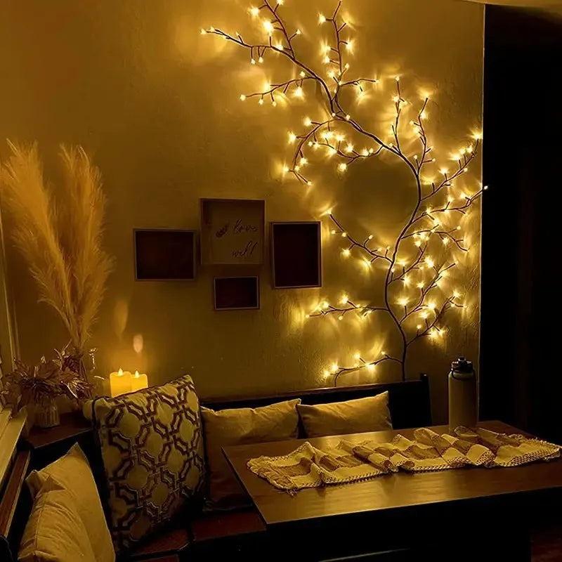 144 LEDs String Light Tree Branch Lamp Bedroom Wall Decoration Vine Tree Light Strip  DIY Atmosphere Light for Home Lighting
