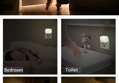 LED Night Light Motion Sensor EU US Plug Lamp Nightlights For Children Bedroom Decoration Hallway Stairs WC Bedside Night Lamp