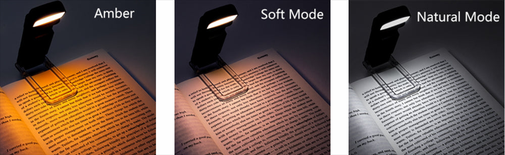 Book Light with Timer USB Rechargeable 3 Colors & 5 Brightness Reading Light Clip-on Read Lamp Bookmark Night Light Book Lamp