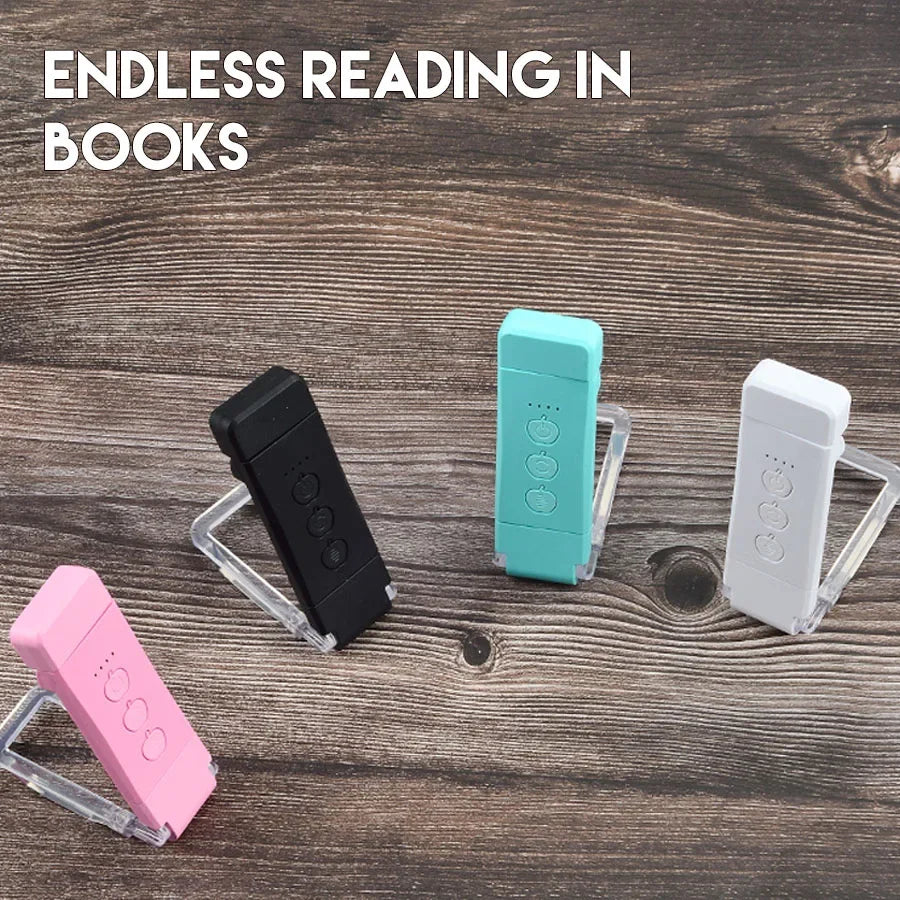 Book Light USB Rechargeable 3 Colors & 5 Brightness 1800K-6000K Reading Light Clip-on Read Lamp Bookmark Night Light Book Lamp