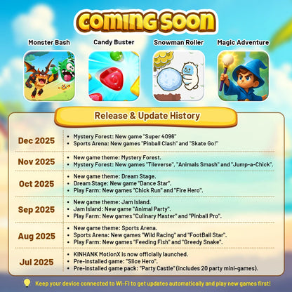 KINHANK MotionX Video Game Consoles with 30+Games for Kids & Families,Continuous Updates,Plug & Play Indoor Active Play System